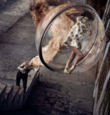 Simone dAilencourt (Bubble, Le Dragon, Paris) by Melvin Sokolsky (1963) color