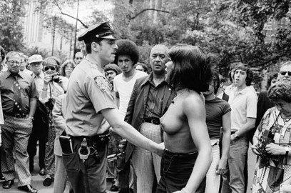 Stripper Candy Love Is Arrested In Front Of City Hall by Allan Tannenbaum (1975)
