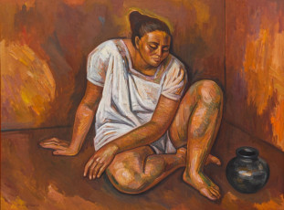 Potter with Black Pitcher by Raul Anguiano (1977)