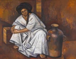 Girl with Pottery by Raul Anguiano (1978)