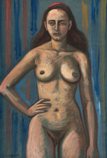 Desnudo de una joven by Raul Anguiano (1961)  tempera on paper