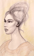 Portrait of a Woman by Raul Anguiano (1964)  pastel on Paper