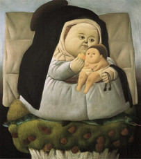 Madonna with Child by Fernando Botero (1965)