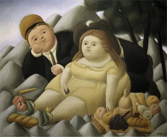 Picnic in the Mountains by Fernando Botero (1966)