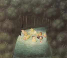 Bathing Bishops in a River by Fernando Botero (1967)