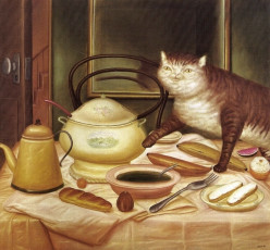 Still Life with Green Soup by Fernando Botero (1972)