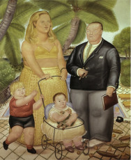 Frank Lloyd and His Family in Paradise Island by Fernando Botero (1972)