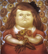 Woman with Flowers by Fernando Botero (1976)