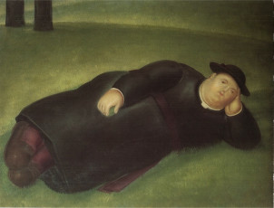 Priest Extends by Fernando Botero (1977)