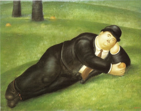Man Reclining by Fernando Botero (1978)