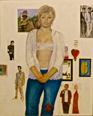 Cella Birtwell And Some Of Her Heroes (1963) by Pauline Boty (british painter)