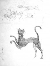 Study for LA GRAN CACERÍA by Leonora Carrington (1962)