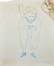 Untitled (watercolor, pencil, ink on paper) by Leonora Carrington (1963)
