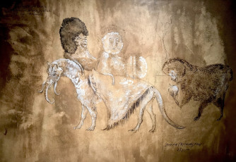 Oxrhynchus' (goache) by Leonora Carrington (1965)
