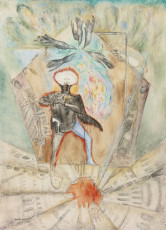 Black armor (ink, tempera) by Leonora Carrington (1973)