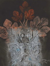 The rice mother (pastel, color monoprint) by Leonora Carrington (1974)
