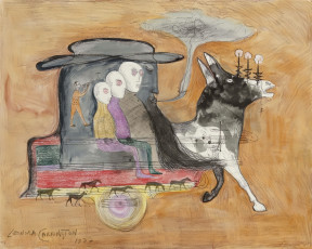 Wagon (watercolor, ink, chalk) by Leonora Carrington (1977)