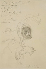 Untitled (pencil on paper) by Leonora Carrington (1978)