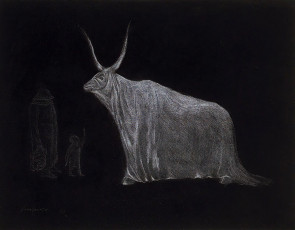 Cow in Tlaxcala (pastel) by Leonora Carrington (1978)