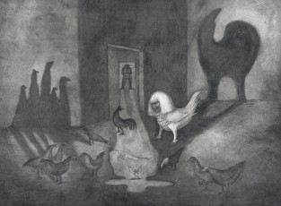 Sunday (lithography) by Leonora Carrington (1978)