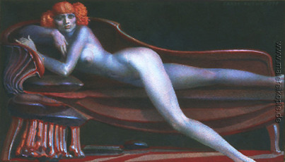 Nymph Grammophone (from the Lohengrin Cycle) (watercolor, gouache) by Ernst Fuchs (1978)