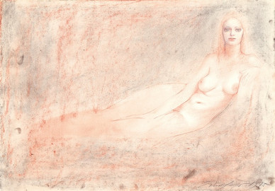 Margerita (mixed media on paper) by Ernst Fuchs (1975)