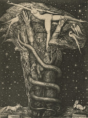 Adam's Dream (etching) by Ernst Fuchs (1969)