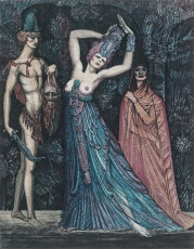 Dance of Salome (color etching) by Ernst Fuchs (1977)