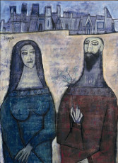 Two Saints in a Landscape by Francis Newton Souza (1961)