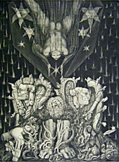 Adams's Destruction and Promise,
etching 396x297 / 1969
