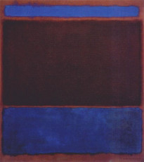 No. 3 (Bright Blue, Brown, Dark Blue on Wine) / 1962