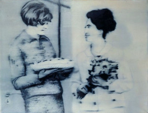 Two Women with a Cream Cake / 1965