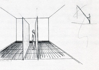 Study for Glass Walls (recto) / Window With Opened Window Panes (verso) / 1966