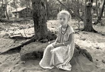 Karma sitting on a rock, 1977