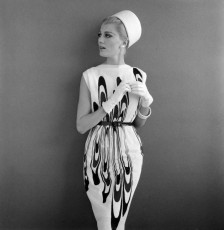 A model wearing a cocktail dress by John French (1960s)