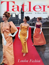 Three models (Jean Shrimpton at the back)  by Barry Warner / Tatler UK (1962.05.09)