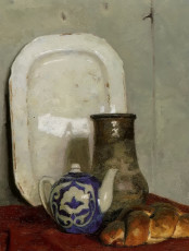 Гелий Коржев "Чайник и старый русский кувшин" (1977)