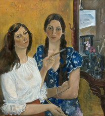 "Автопортрет с сестрой перед картиной" Сания Бахтиярова (1978)