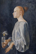 "Портрет с цветком" Борис Кузнецов (1978)