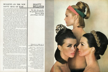 Astrid Heeren, Mirella Petteni, unknown by William Klein / Vogue USA (1964.01/2)