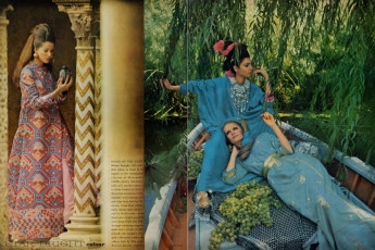 Benedetta Barzini, Sue Murray, unknown by Henry Clarke (Vogue USA 1967.12)