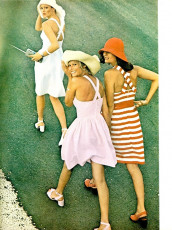 Emanuelle Dano, Susan Schoenberg, unknown by Kourken Pakchanian / Vogue USA (1972.05)