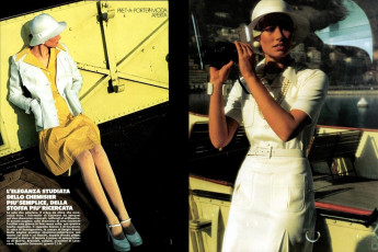 Susan Schoenberg by Peter Knapp / Vogue ITA (1973.04)