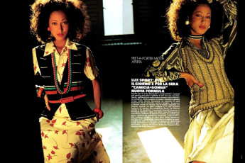 Pat Cleveland by Peter Knapp / Vogue ITA (1973.04)