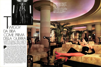 Twiggy by Justin de Villeneuve / Vogue ITA (1974.03/2)