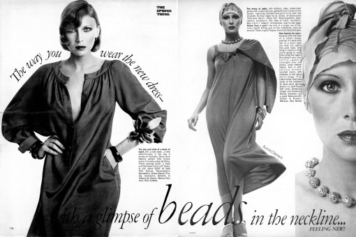 Aurore Clement by Richard Avedon / Vogue USA (1975.03)