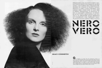Grace Coddington by David Bailey / Vogue ITA (1975.04)
