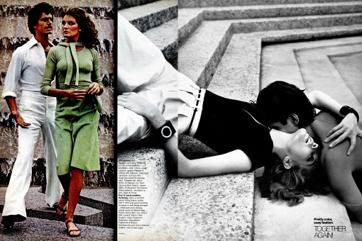 Rene Russo, Tony Spinelli by Richard Avedon / Vogue USA (1975.12)