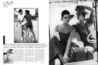 Janice Dickinson, Debbie Dickinson by Arthur Elgort / Vogue USA (1977.01)