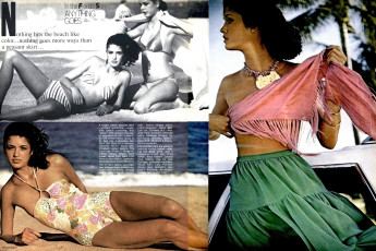 Janice Dickinson, Debbie Dickinson by Arthur Elgort / Vogue USA (1977.01)